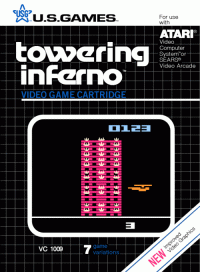 Towering Inferno Atari 2600  box art